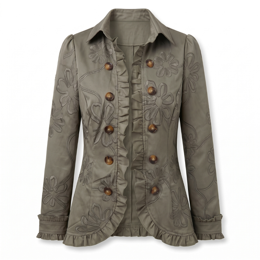 Patricia - Chaqueta bordada ligera con volantes