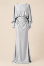 Cristina - Vestido Celeste de Silueta Elegante