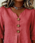 Elena - Blusa lisa de lino