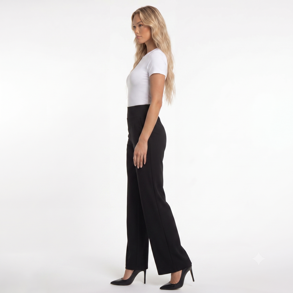 Beatriz - Pantalón fluido de vestir con cintura elástica y silueta estilizada