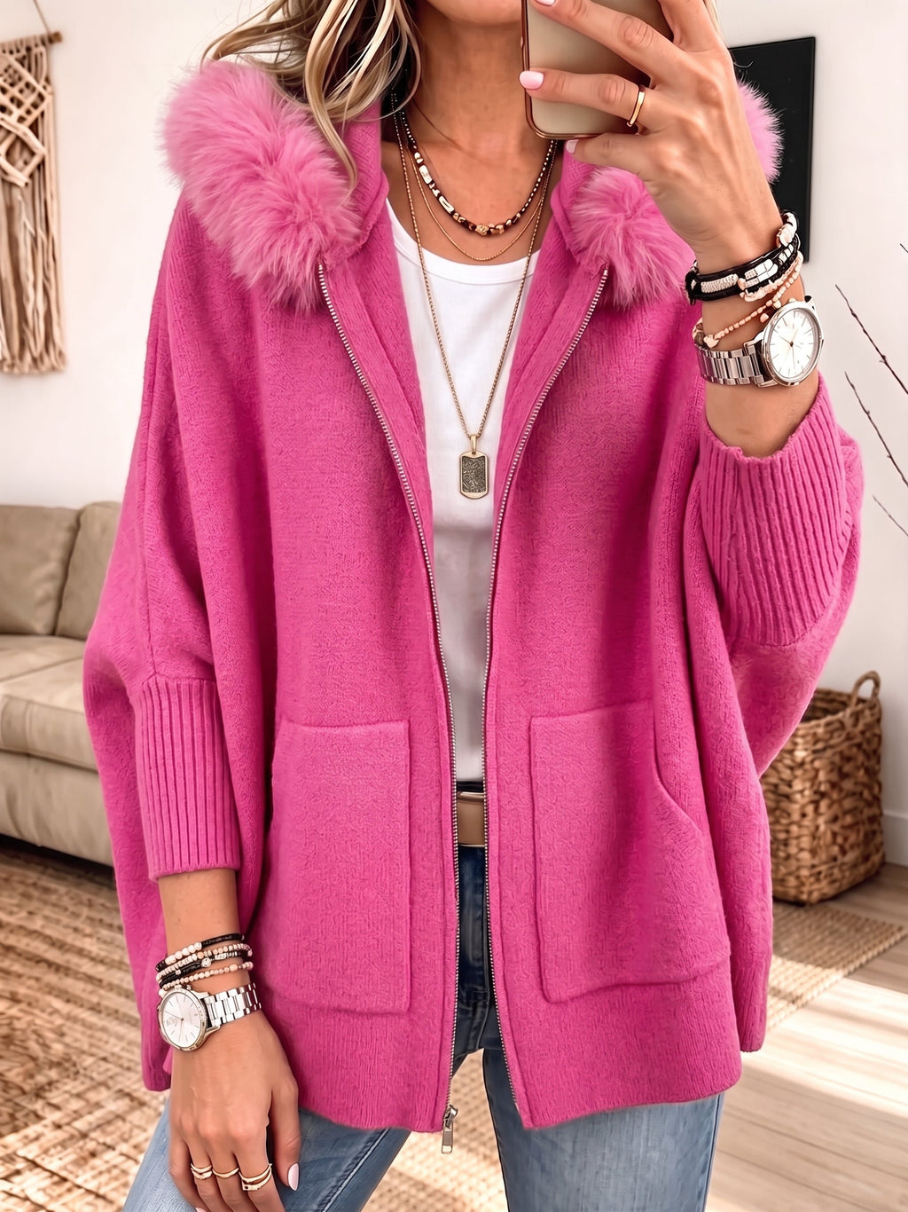 Serena - Chaqueta de punto con capucha