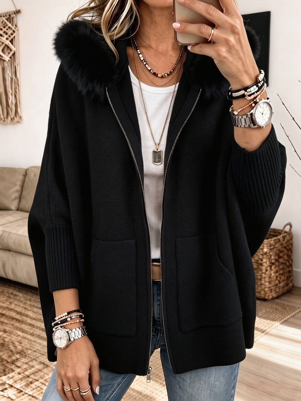 Serena - Chaqueta de punto con capucha